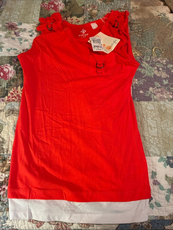 Energie Tops - Energie Bright orange Ruffle-Shoulder Tank with Ring Detail